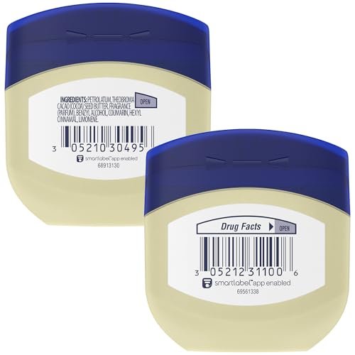 Vaseline Original & Kakaobutter Heilendes Gel Reiseset 2er-Pack – Reichhaltige Feuchtigkeitscreme, Hautschutzmittel zur Beruhigung rissiger, trockener Haut, 1,75 Oz pro Tube