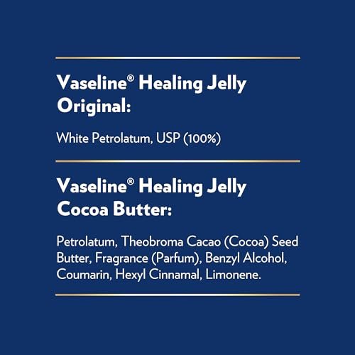 Vaseline Original & Kakaobutter Heilendes Gel Reiseset 2er-Pack – Reichhaltige Feuchtigkeitscreme, Hautschutzmittel zur Beruhigung rissiger, trockener Haut, 1,75 Oz pro Tube