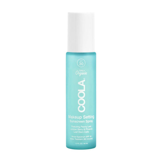 COOLA Bio-Makeup Setting Spray mit SPF 30 – Feuchtigkeitsspendender Make-up-Schutz & Sonnenschutz mit Gurke & Aloe Vera, dermatologisch getestet, alkoholfrei, 44 ml
