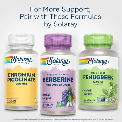 SOLARAY Berberin 250mg – Berberin Nahrungsergänzung für einen gesunden, aktiven Lebensstil – mit Berberin HCl aus Indischer Berberitze plus Oregon-Traube – Vegan, Nicht-GVO, 60-Tage-Garantie – 60 Portionen, 60 VegKaps