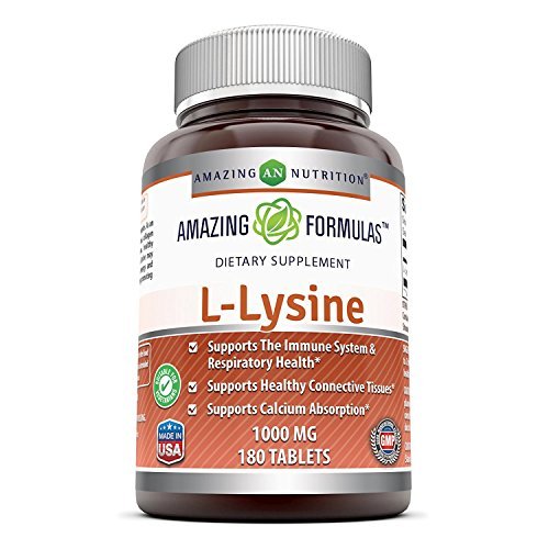 Amazing Formulas L-Lysin 1000 mg – 180 Tabletten – Aminosäurepräparat – Nicht-GVO – Glutenfrei – Hergestellt in den USA