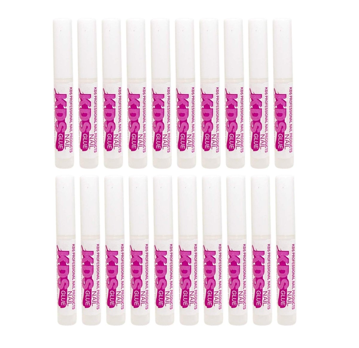 KDS Nagellack-Kleber 20er-Pack – Transparenter Acryl-Nagelkleber für Press-on-Nägel