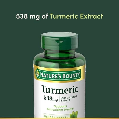 Nature's Bounty Kurkuma Kapseln – 538 mg pflanzliches Nahrungsergänzungsmittel für antioxidative Unterstützung, 45 Kapseln