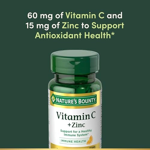 Nature's Bounty Vitamin C + Zink – 60 Tabletten zur Unterstützung des Immunsystems