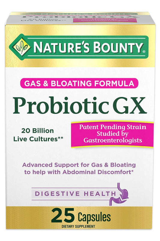 Nature's Bounty Probiotic GX – 25 Kapseln zur Unterstützung der Verdauung bei gelegentlichen Blähungen