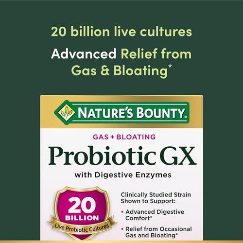 Nature's Bounty Probiotic GX – 25 Kapseln zur Unterstützung der Verdauung bei gelegentlichen Blähungen