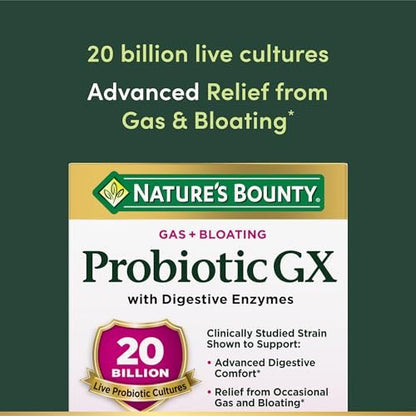 Nature's Bounty Probiotic GX – 25 Kapseln zur Unterstützung der Verdauung bei gelegentlichen Blähungen