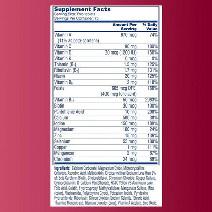 One A Day Proactive 65+ Multivitamin für Männer und Frauen, 150 Tabletten – Unterstützt Knochen- und Zellgesundheit mit Vitamin A, C, D, Zink, Calcium und Folsäure