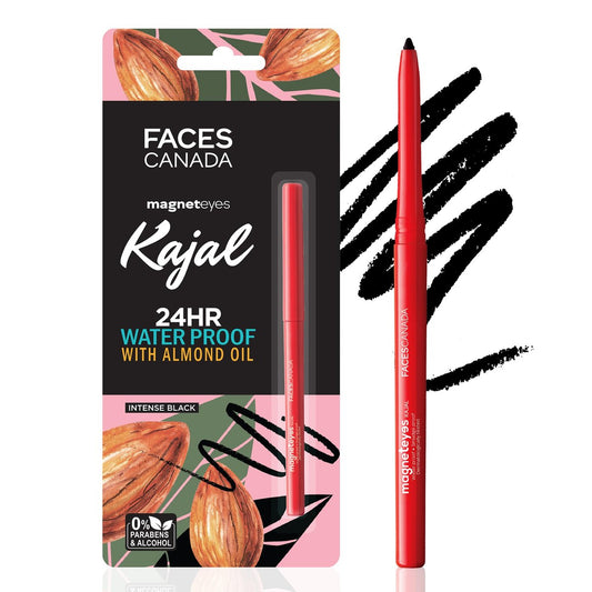 FACESCANADA Magneteyes Kajal - Schwarz, 0,35g | 24 Stunden Halt | Sanftes Gleiten | Wasserfest, wischfest & ausblendfest | Tiefes mattes Finish | Angereichert mit Mandelöl & Vitamin E