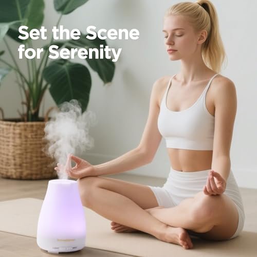 InnoGear Aroma-Diffuser 2er Set, Ultraschall-Diffuser für Aromatherapie, 7 Farben LED, 2 Nebelmodi, Auto-Abschaltung, Basic Weiß