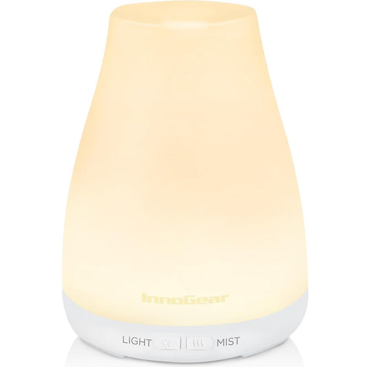 InnoGear Ultraschall Aromatherapie Diffuser für ätherische Öle, 7 Farben LED, 2 Nebelmodi, Auto-Abschaltung, Basic White