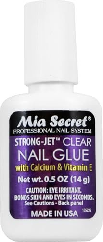Mia Secret Strong-Jet Brush On Clear Nagellack-Kleber 335 - Ideal zum Aufkleben von Strasssteinen auf Acryl- und Geloberflächen
