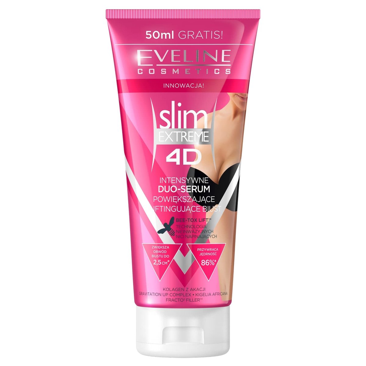 Eveline Cosmetics Slim Extreme 4D Intensive Bust Enhancement & Firming Serum mit BEE-TOX LIFT™ – Bruststraffung, Anti-Aging & Cellulite-Reduktion