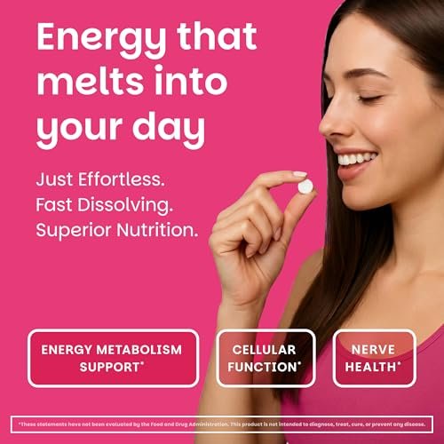 EZ Melts Vitamin B1 25 mg – Thiamin Lutschtabletten für Energie, Stress & Zellunterstützung – Kirschgeschmack – 90 Tabletten (45 Portionen)