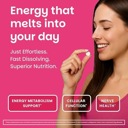 EZ Melts Vitamin B1 25 mg – Thiamin Lutschtabletten für Energie, Stress & Zellunterstützung – Kirschgeschmack – 90 Tabletten (45 Portionen)