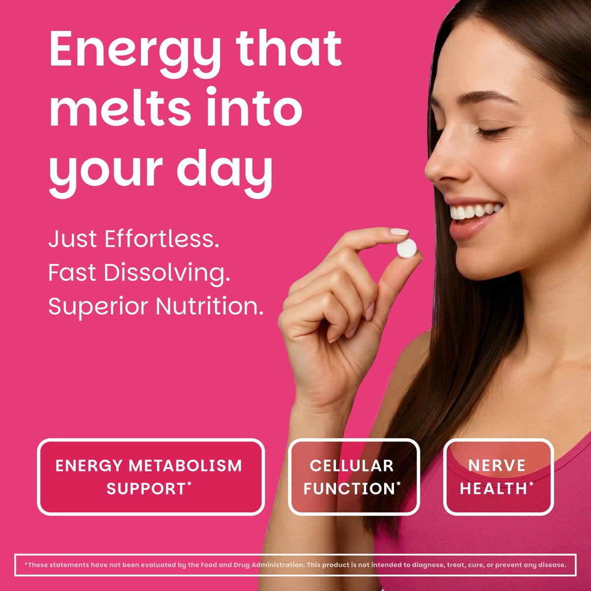 EZ Melts Vitamin B1 25 mg – Thiamin Lutschtabletten für Energie, Stress & Zellunterstützung – Kirschgeschmack – 90 Tabletten (45 Portionen)