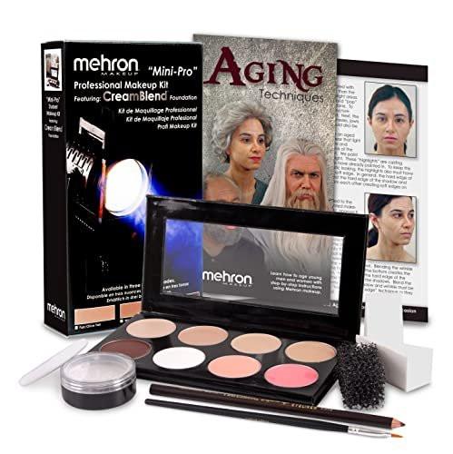 Mehron Makeup Mini-Pro Student Makeup Educational Kit (Fair/Olive) – 8-teiliges Profi-Schmink-Set