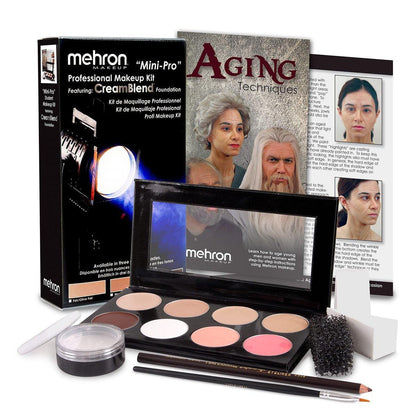 Mehron Makeup Mini-Pro Student Makeup Educational Kit (Fair/Olive) – 8-teiliges Profi-Schmink-Set