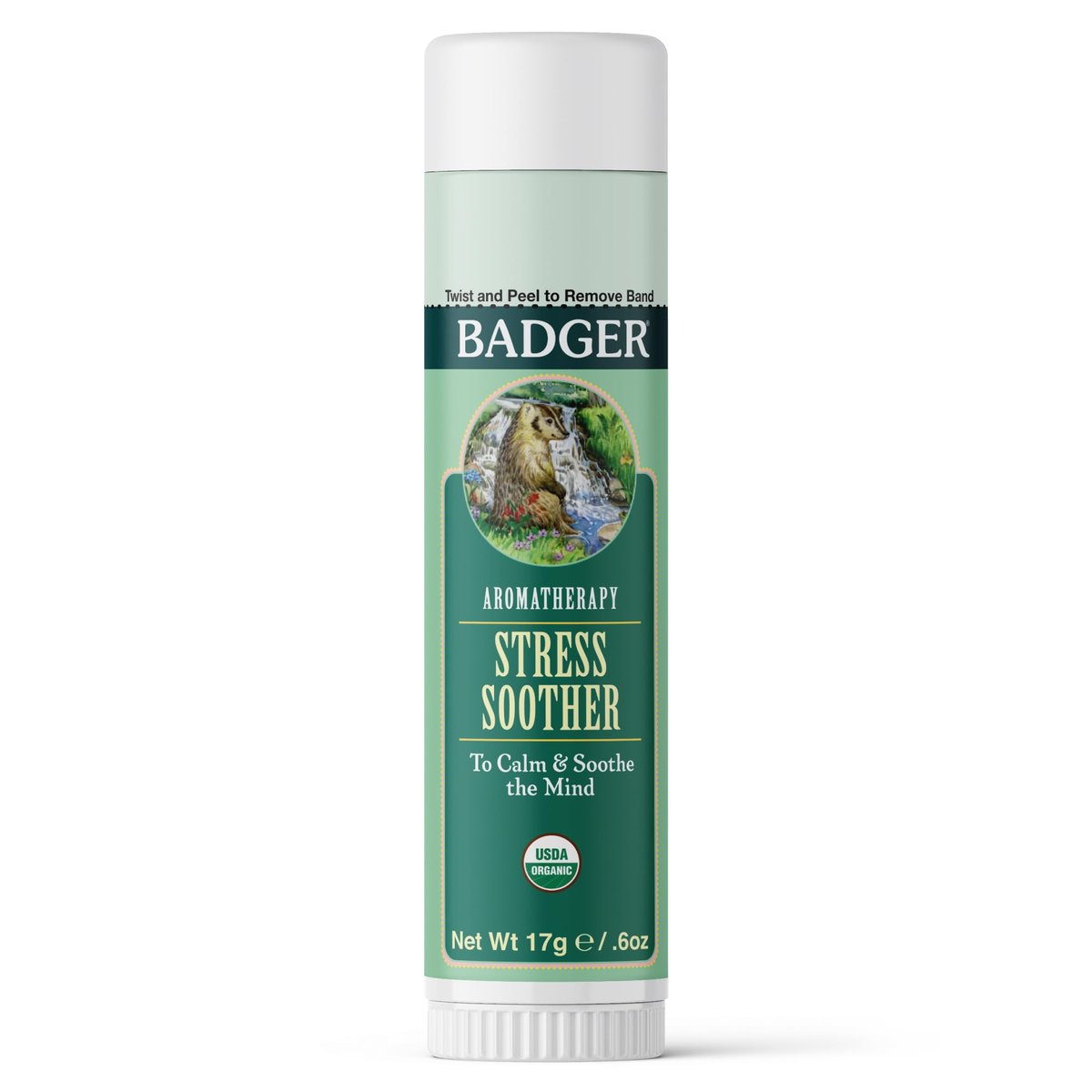 Badger Stress Soother Balsam – Bio-Öl-Aromatherapie-Stick zur Beruhigung des Geistes, 0,6 Unzen