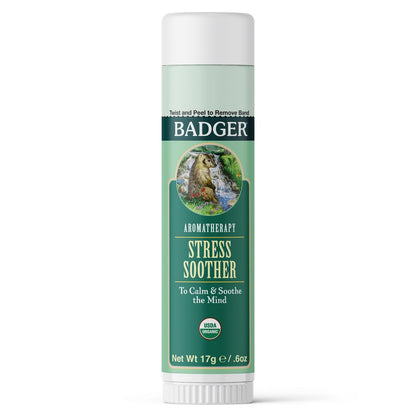 Badger Stress Soother Balsam – Bio-Öl-Aromatherapie-Stick zur Beruhigung des Geistes, 0,6 Unzen