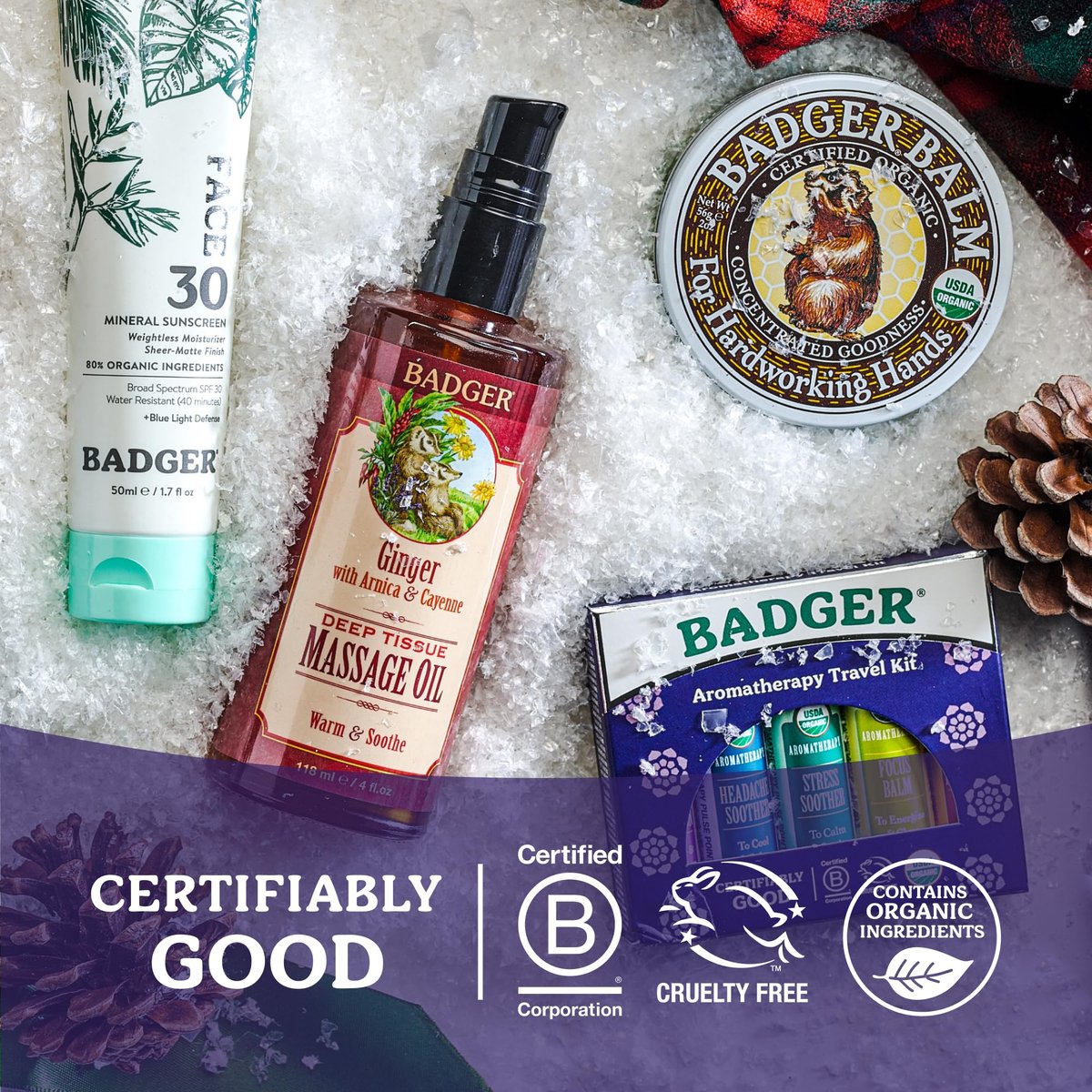 Badger Stress Soother Balsam – Bio-Öl-Aromatherapie-Stick zur Beruhigung des Geistes, 0,6 Unzen