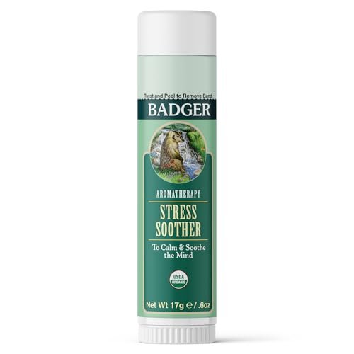 Badger Stress Soother Balsam – Bio-Öl-Aromatherapie-Stick zur Beruhigung des Geistes, 0,6 Unzen