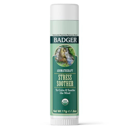 Badger Stress Soother Balsam – Bio-Öl-Aromatherapie-Stick zur Beruhigung des Geistes, 0,6 Unzen