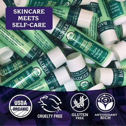 Badger Stress Soother Balsam – Bio-Öl-Aromatherapie-Stick zur Beruhigung des Geistes, 0,6 Unzen