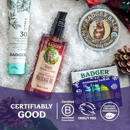 Badger Stress Soother Balsam – Bio-Öl-Aromatherapie-Stick zur Beruhigung des Geistes, 0,6 Unzen