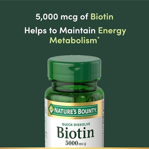 Nature's Bounty Biotin 5000 mcg – 60 Tabletten zum Schnellauflösen – Unterstützt Stoffwechsel, Energie, Haare, Haut und Nägel