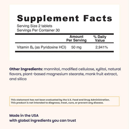 EZ Melts Vitamin B6 – Gehirn & Herz Gesundheit Supplement – Unterstützt den Energiestoffwechsel – Ohne künstliche Aromen – Nicht-GVO & Vegan – Orange Blast – 60 lösliche Tabletten (30 Portionen)