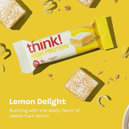 think! Protein Riegel – Lemon Delight, glutenfrei, koscher, 10er Pack (2,1 oz pro Riegel)