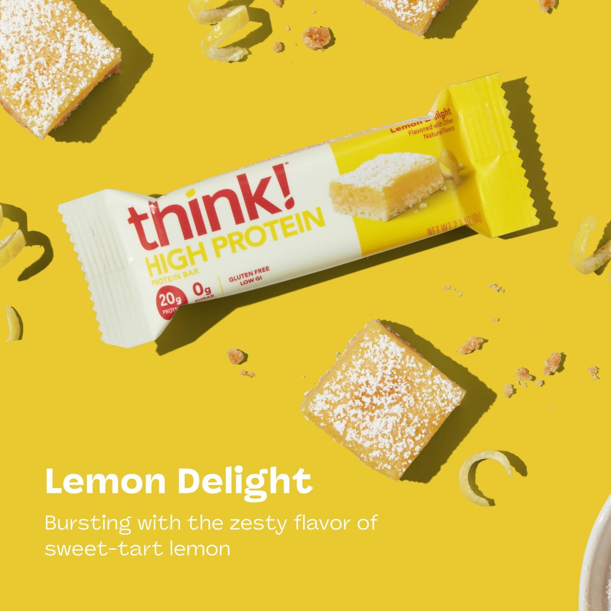 think! Protein Riegel – Lemon Delight, glutenfrei, koscher, 10er Pack (2,1 oz pro Riegel)