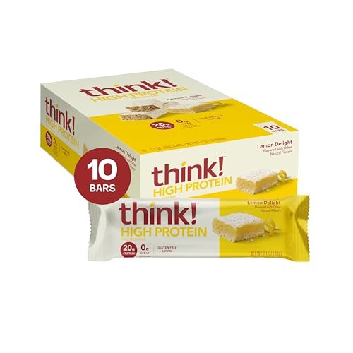 think! Protein Riegel – Lemon Delight, glutenfrei, koscher, 10er Pack (2,1 oz pro Riegel)