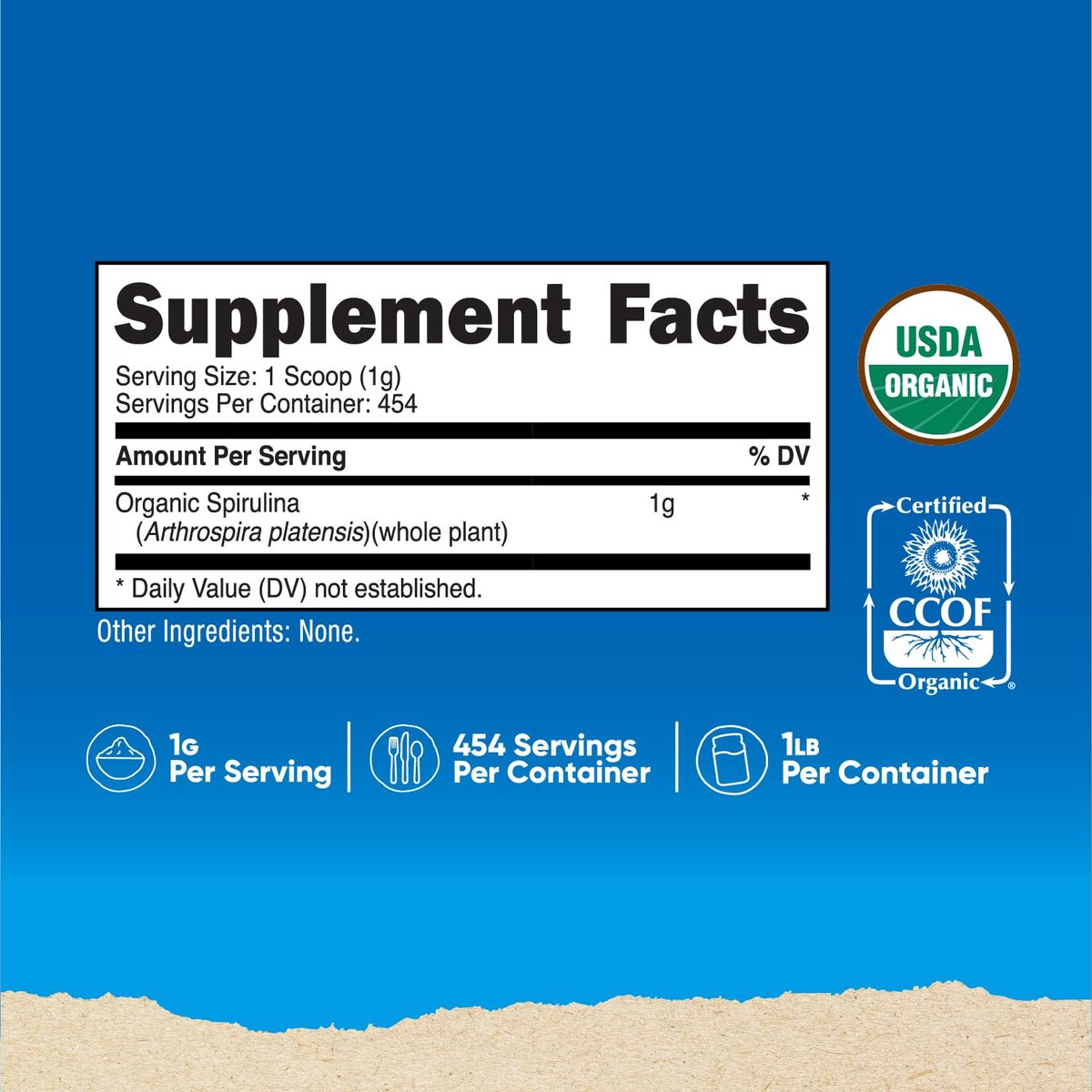Nutricost Bio Spirulina Pulver 454g (1LB) - Reines, zertifiziertes Bio-Spirulina