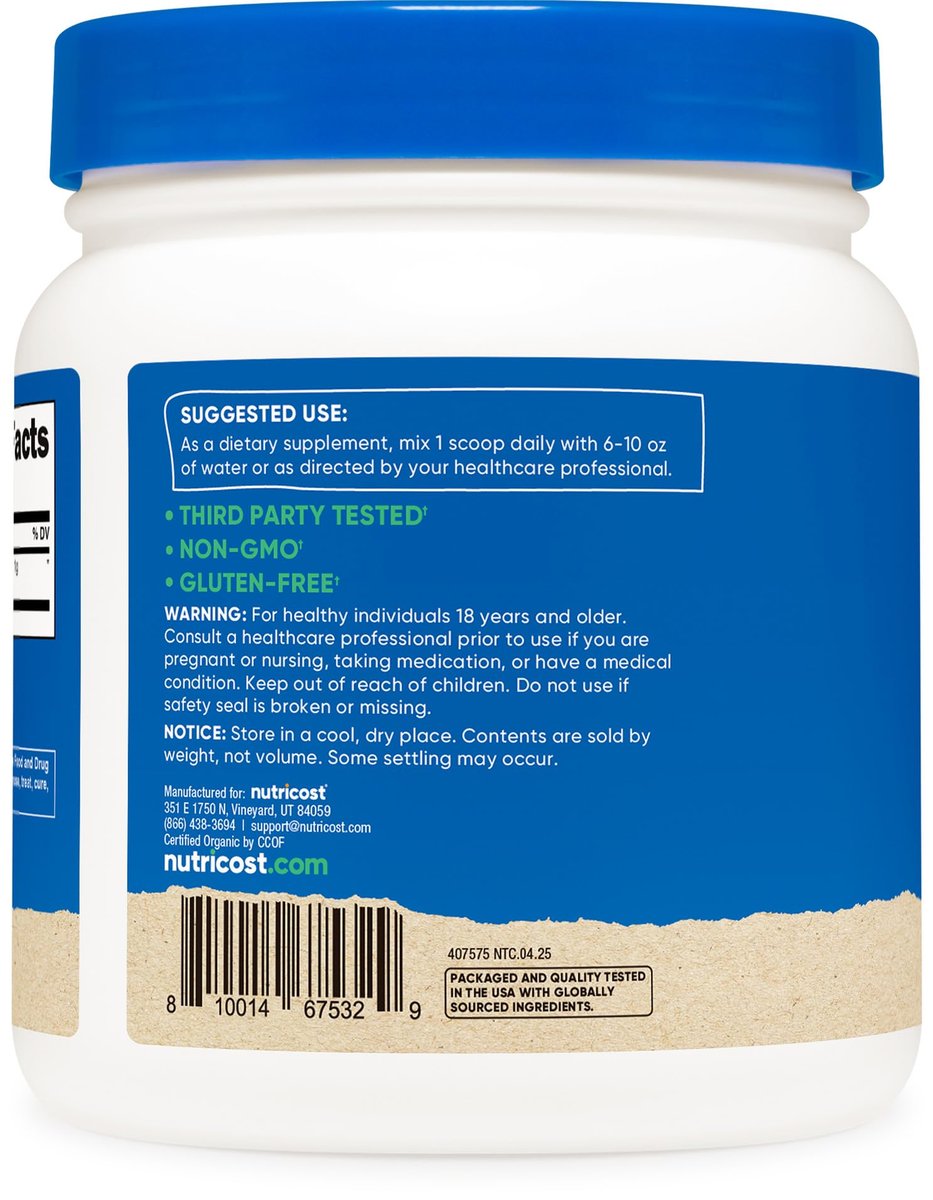 Nutricost Bio Spirulina Pulver 454g (1LB) - Reines, zertifiziertes Bio-Spirulina