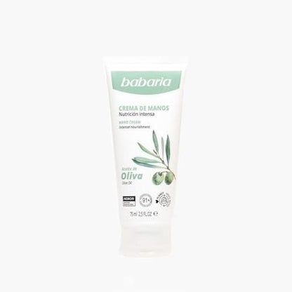 Babaria Crema de Manos Aceite de Oliva – Pflegende Handcreme mit Olivenöl, 75 ml