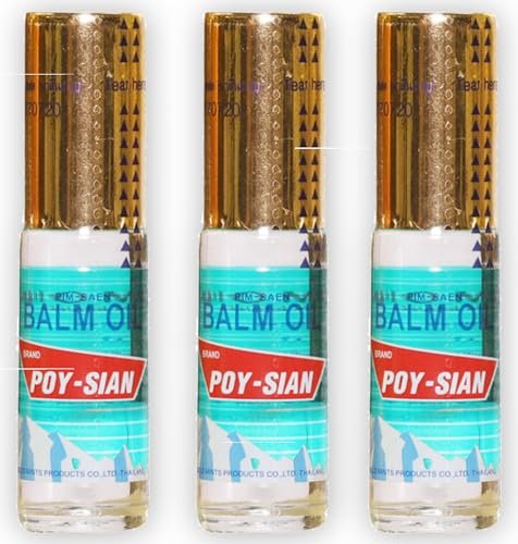 POY-SIAN Thai PIM-Saen Balsamöl 5ml Roll-On (3er-Pack) – Traditionelles Kräuteröl aus Thailand