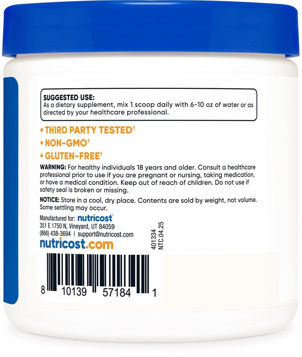 Nutricost Ascorbinsäure Pulver (Vitamin C) 0,5 Pfund (227 g)