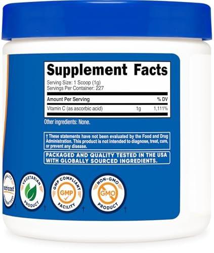 Nutricost Ascorbinsäure Pulver (Vitamin C) 0,5 Pfund (227 g)