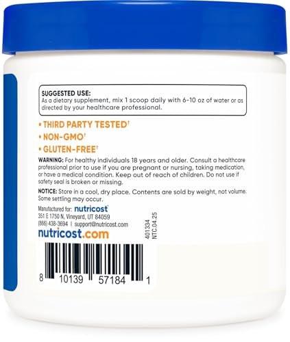 Nutricost Ascorbinsäure Pulver (Vitamin C) 0,5 Pfund (227 g)