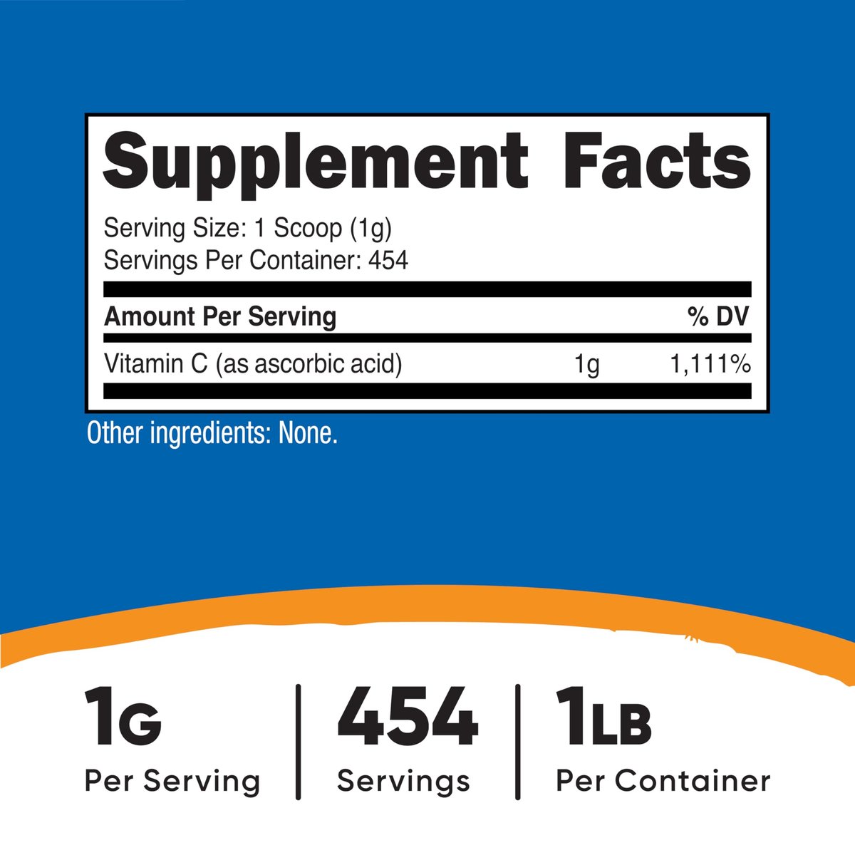 Nutricost Reine Ascorbinsäure Pulver (Vitamin C) 500g