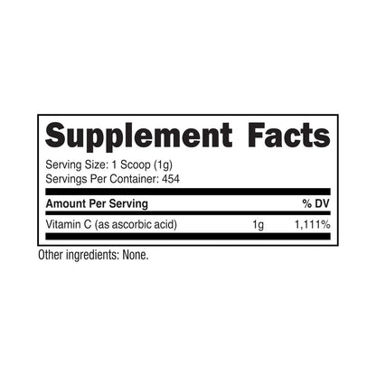 Nutricost Reine Ascorbinsäure Pulver (Vitamin C) 500g