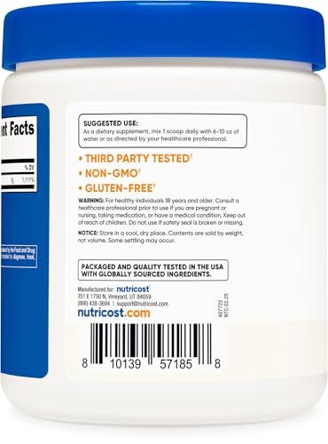 Nutricost Reine Ascorbinsäure Pulver (Vitamin C) 500g
