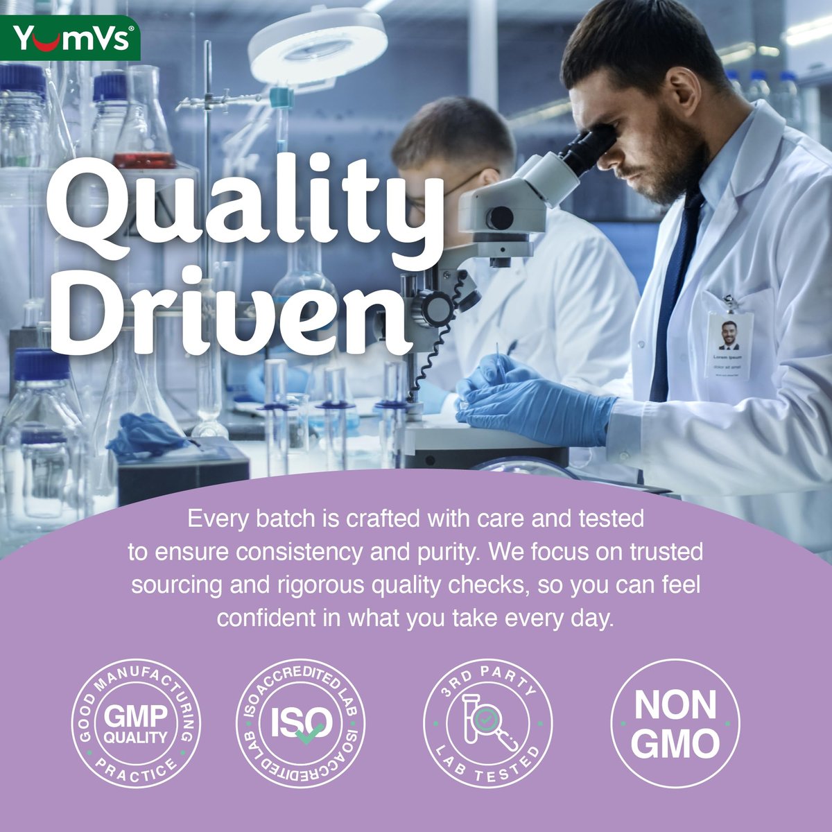 YUM-V'S Multivitamin Gummis für Erwachsene – Tägliches Vitamin für Frauen & Männer, Immununterstützung mit Vitamin A, C, D, E, B6, B12, Zink – 60 Gummis