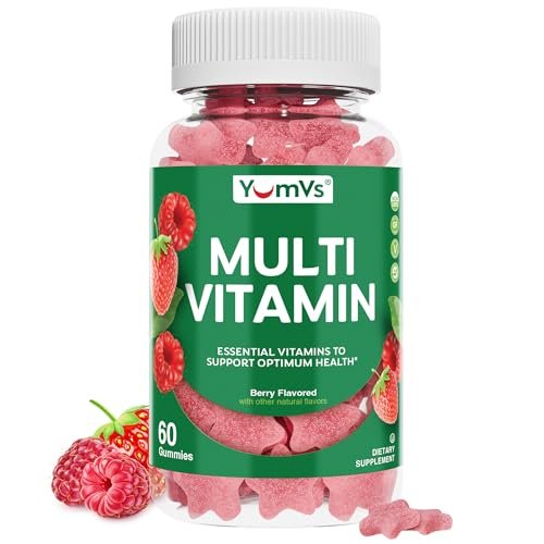 YUM-V'S Multivitamin Gummis für Erwachsene – Tägliches Vitamin für Frauen & Männer, Immununterstützung mit Vitamin A, C, D, E, B6, B12, Zink – 60 Gummis