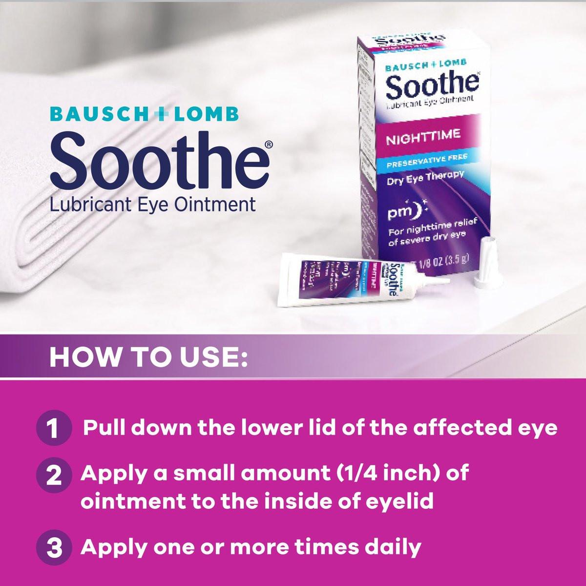 Soothe Konservierungsmittelfreies Augensalbe, Nachtlinderung bei schweren trockenen & gereizten Augen, sanft für empfindliche Augen, 0,12 Fl Oz