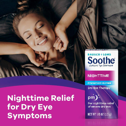 Soothe Konservierungsmittelfreies Augensalbe, Nachtlinderung bei schweren trockenen & gereizten Augen, sanft für empfindliche Augen, 0,12 Fl Oz