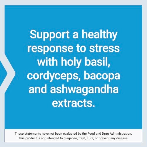 Life Extension Adrenal Energy Formula – Stressabbau mit heiligem Basilikum, Cordyceps, Bacopa und Ashwagandha, glutenfrei, nicht-GVO, vegetarisch, 60 Kapseln