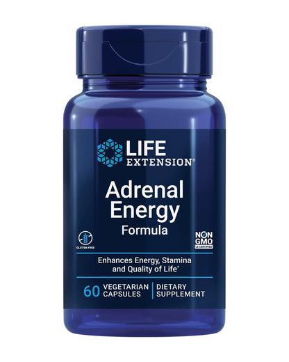 Life Extension Adrenal Energy Formula – Stressabbau mit heiligem Basilikum, Cordyceps, Bacopa und Ashwagandha, glutenfrei, nicht-GVO, vegetarisch, 60 Kapseln